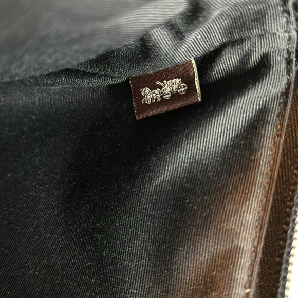 Coach Story Patch Corner Zip Wristlet Pouch Clutch Navy - Picture 5 of 6